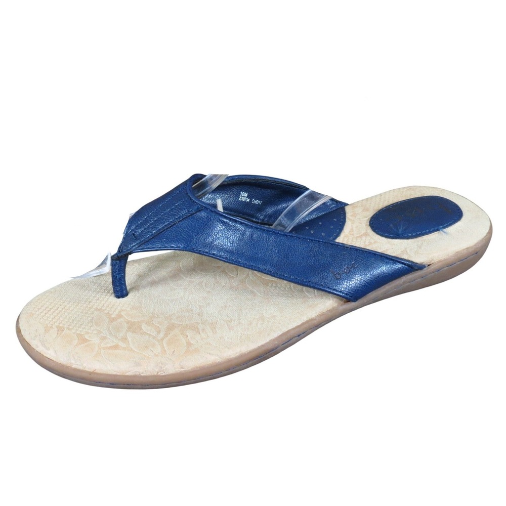 b.o.c. Z10734 Women Thong Sandal Size 10 Casual Comfort Navy Blue Synthetic